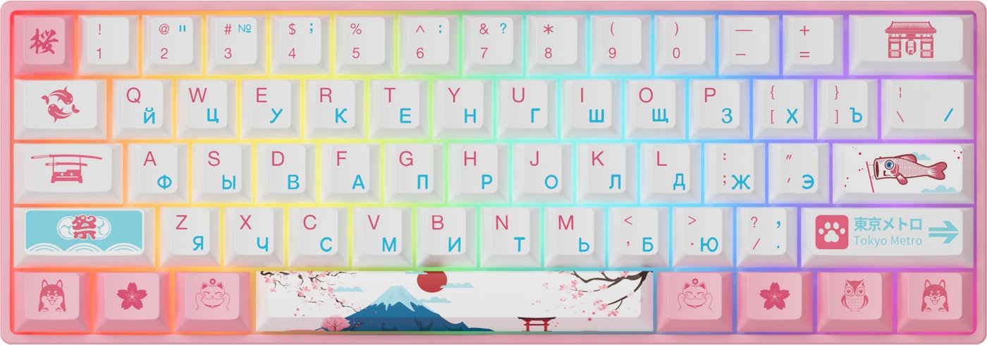 

Клавиатура Akko 3061 World Tour Tokyo R2 (Akko CS Jelly Pink)