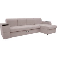 Угловой диван Сириус Лидер-13 с оттоманкой НПБ 330x165 (Eva 05 велюр светло-бежевый)