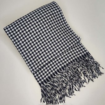 Плед Vladi Марокко Chanel 140x200 50226 (белый/темно-синий)