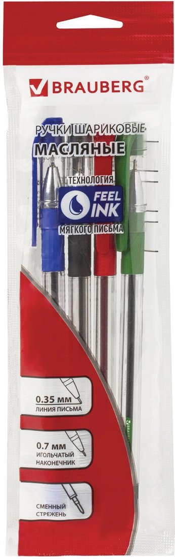 

Набор шариковых ручек BRAUBERG Max-oil 142146 (4 шт.)