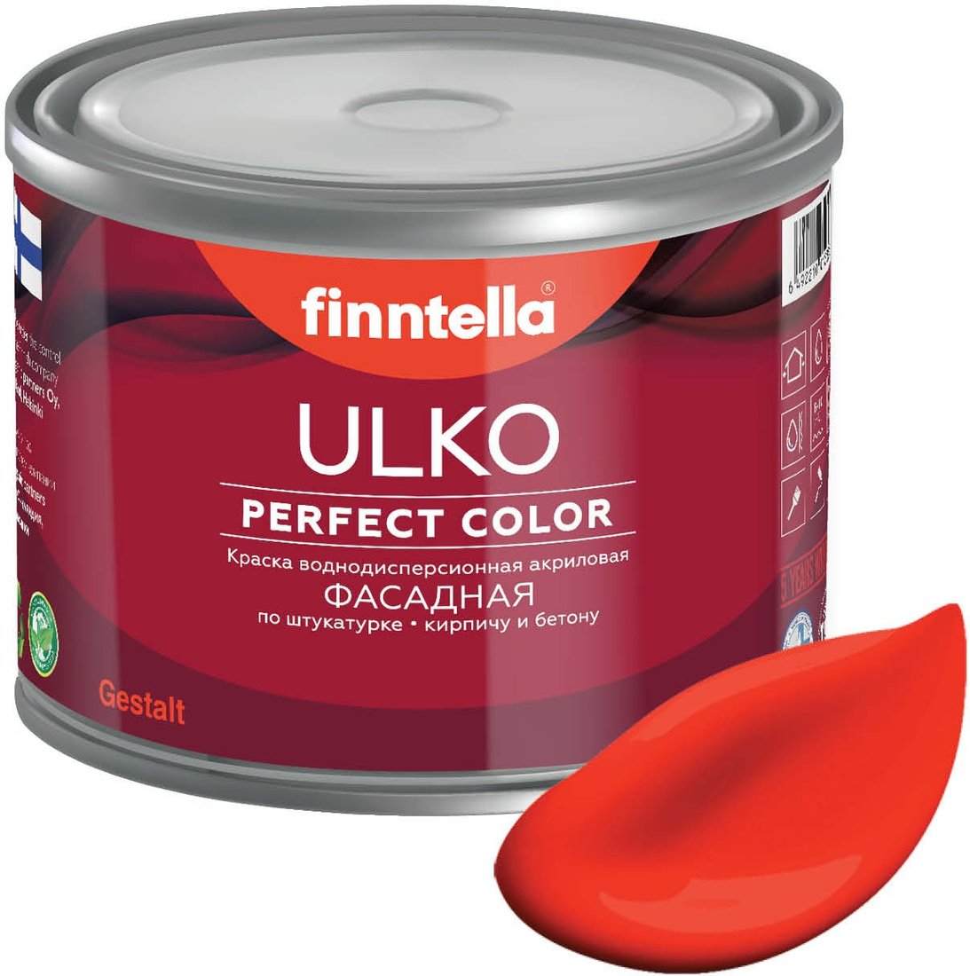 

Краска Finntella Ulko Puna Aurinko F-05-1-3-FL125 2.7 л (закатный красный)