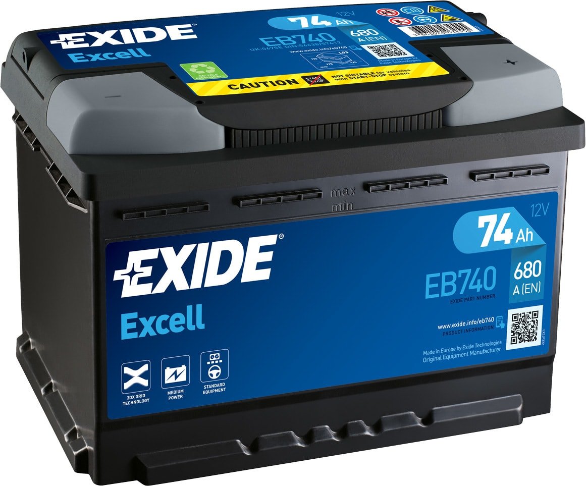 

Автомобильный аккумулятор Exide Excell EB740 (74 А/ч)