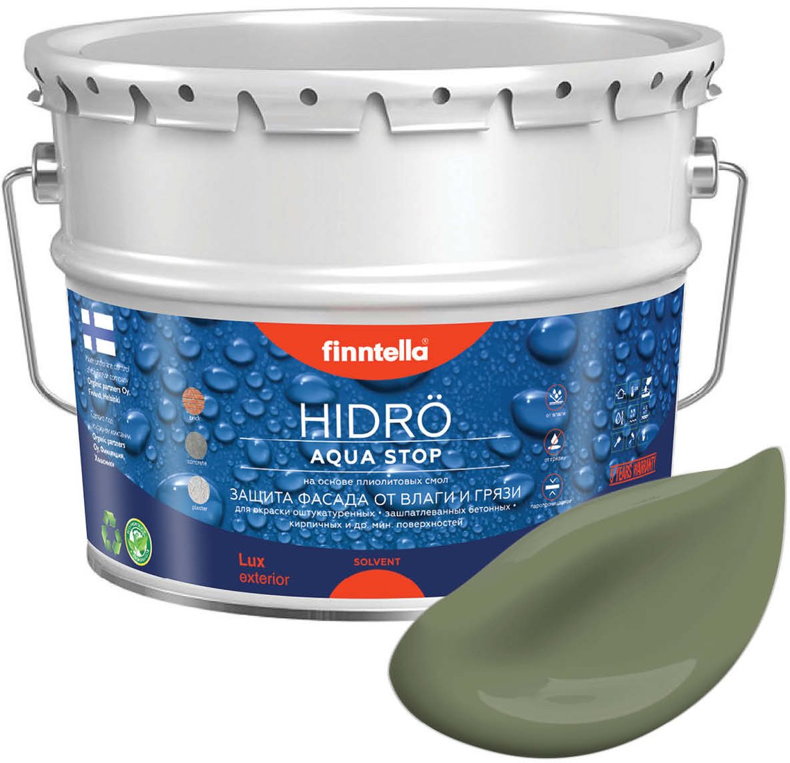 

Краска Finntella Hidro Oliivi F-14-1-9-FL021 9 л (зеленый)