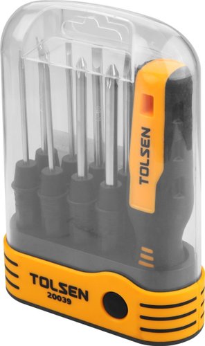 Набор отвертка с битами Tolsen TT20039s (8 предметов)