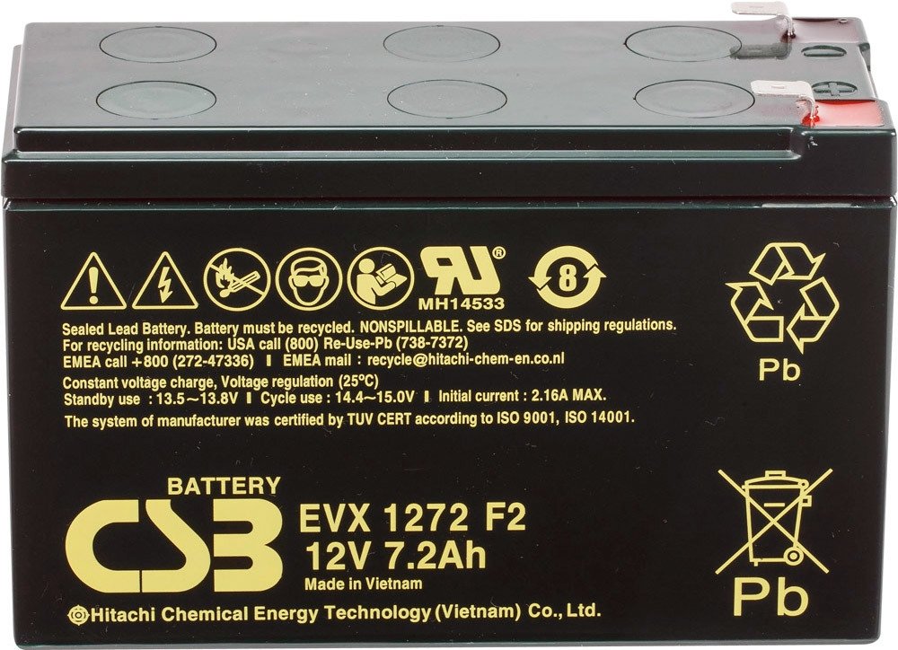 

Аккумулятор для ИБП CSB Battery EVX1272 (12В/7.2 А·ч)