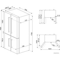 Четырёхдверный холодильник Smeg FQ60N2PE1