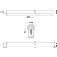 Гибкий неон Uniel ULS-N21-2835-120LED/m-8mm-IP67-220V-8W/m-50M-WW