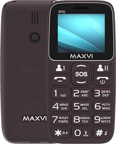 

Кнопочный телефон Maxvi B110 (коричневый)