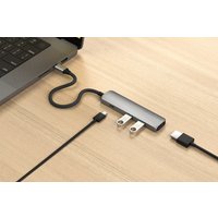 Док-станция Satechi 4-in-1 USB-C Slim Multiport Adapter 4K ST-P4SM (серый)