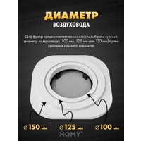 Вентиляционная решетка HOMY AIR круглый A100WR d150 (белая)