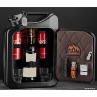 Подарочный набор Экспедиция Канистра - бар 10 л (черный, кожа)