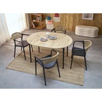 Кухонный стол Halmar Pivot 102-142/102/75 (дуб артизан/черный)