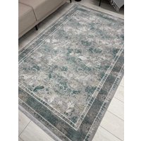 Ковер для жилой комнаты Radjab Carpet Афина Прямоугольник 9008A 12800RK (1.6x3, Grey/Green)