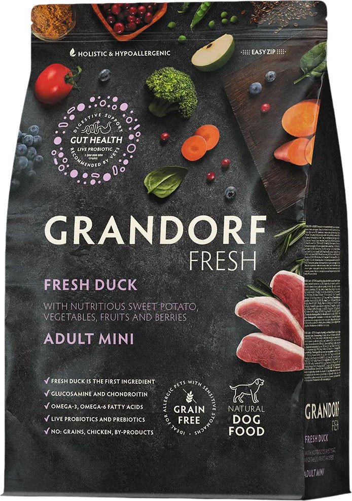 

Сухой корм для собак Grandorf Adult Mini Breeds Fresh Duck&Sweet Potato 3 кг