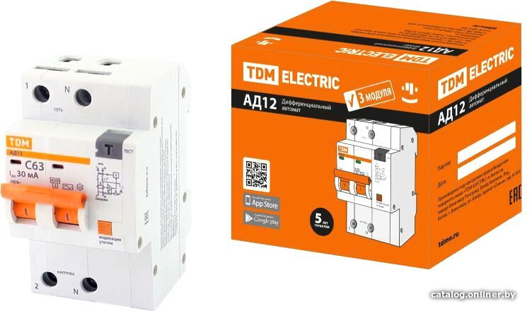 Дифференциальный автомат TDM Electric АД12 2Р 16А 30мА SQ0204-0106