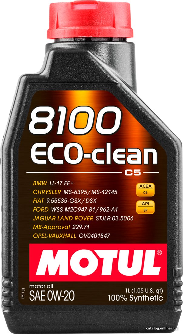 Моторное масло Motul 8100 Eco-clean 0W-20 1л