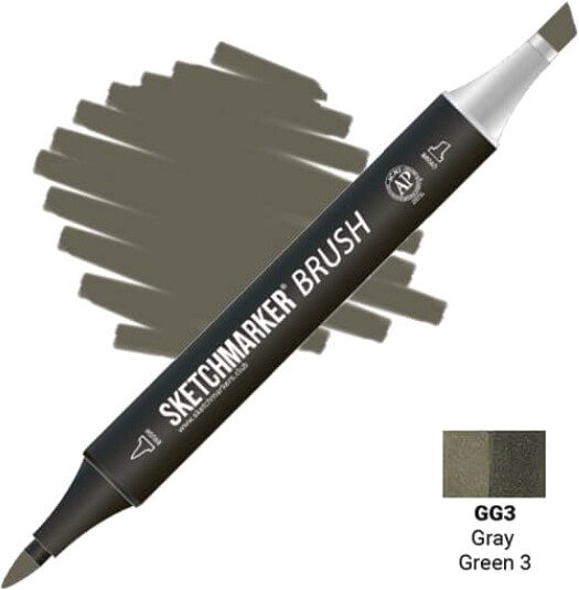

Маркер художественный Sketchmarker Brush Двусторонний GG3 SMB-GG3 (серый/зеленый 3)