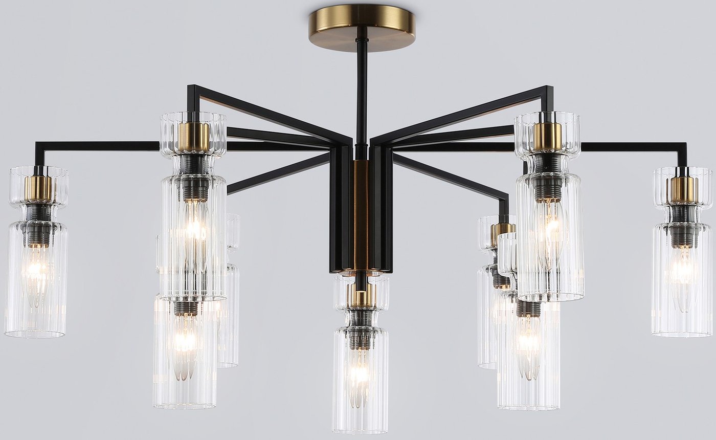 

Подвесная люстра Ambrella LH56117/9 BK/BS/CL (черный/латунь/прозрачный)