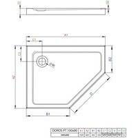 Душевой поддон Radaway Doros PT E 100x90 R