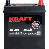 Автомобильный аккумулятор KRAFT AGM R+ 330A (40 А·ч)