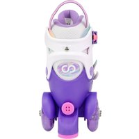 Роликовые коньки Cosmoride Fei + набор защиты (р-р 31-34, белый/фиолетовый)