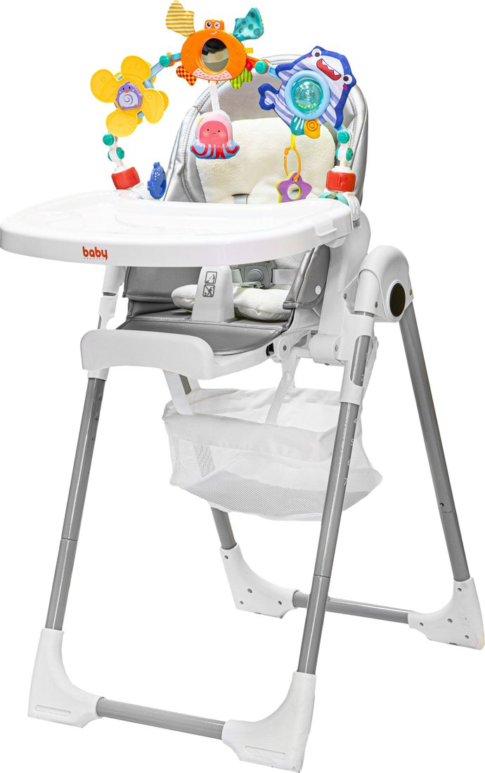 

Высокий стульчик Baby Prestige Junior Lux+ (silver) с развивающей дугой Веселый краб