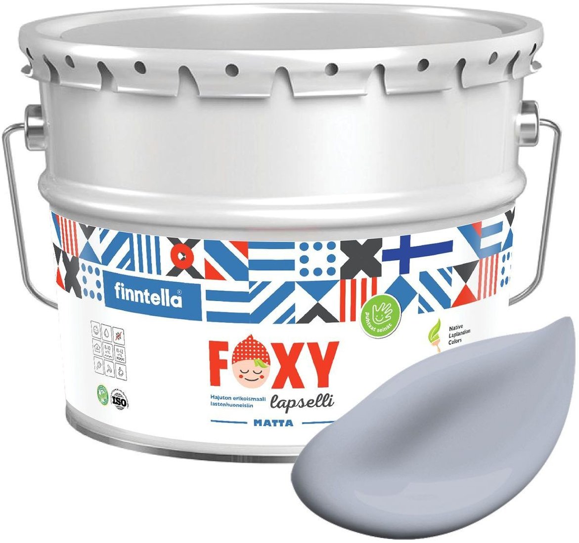

Краска Finntella Foxy Lapselli Matte Poika F-50-1-9-FL282 9 л (синий, серый)