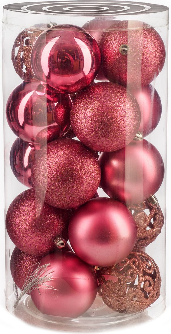 

Елочная игрушка Ausini VT25-04018-8 (темная роза, 20 шт)