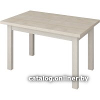 Кухонный стол Senira Кастусь 100-130x60 (дуб выбеленный/белый)