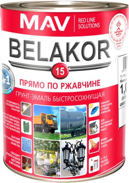 Грунт-эмаль MAV Belakor-15 1 л (белый матовый)
