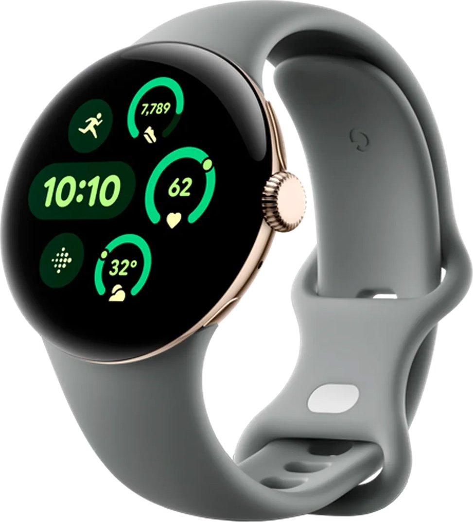 

Умные часы Google Pixel Watch 3 LTE 41 мм (золотистый шампань/лесной орех, спортивный силиконовый ремешок)