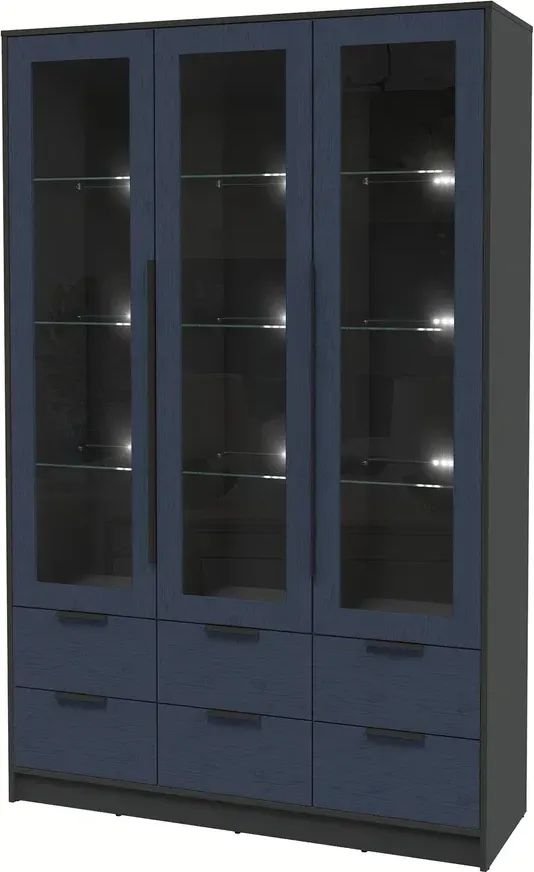 

Шкаф-витрина Интерлиния Концепт КТ-ШВ3 с подсветкой Глосс (антрацит/дуб королевский)