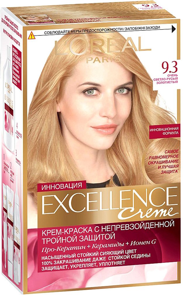

Крем-краска для волос L'Oreal Excellence 9.3 Очень светло-русый золотистый