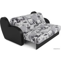 Диван Мебель-АРС Аккордеон Барон (жаккард/экокожа, газета/черный)