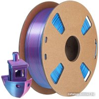 Пластик Toyar Silk Dual Color PLA 1.75 мм 1000 гр (синий/розово-красный)