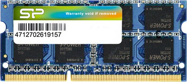 

Оперативная память Silicon-Power 8GB DDR3 SO-DIMM PC3-12800 (SP008GBSTU160N02)