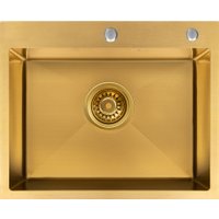 Кухонная мойка Basic CL DS Decor 60x50 (золото, коландер, дозатор)