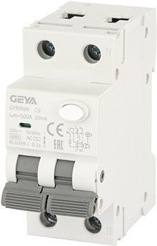 

Дифференциальный автомат GEYA GYR9N 1P+N 6A C 6кА 30 мА AC GYR9NMC630MA