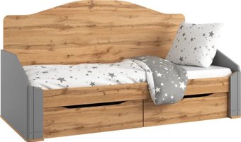 Кровать-тахта Involux Sale + Матрас Lagoma Ilta 90x200x18 км0144 (серый шифер/дуб натюрель)