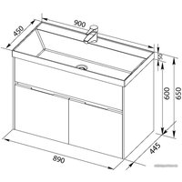  Aquanet Латина 90 Тумба с умывальником [179449+179396]