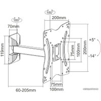 Кронштейн для телевизора iTech LCD522 (черный)