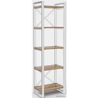 Стеллаж Hype Mebel Стандарт 80x200 (белый/дуб галифакс натуральный)