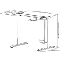 Стол для работы стоя ErgoSmart Manual Desk Special 1380x800x18 мм (альпийский белый/черный)