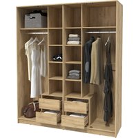 Шкаф распашной Интерлиния Концепт КТ-Ш4 (белый платинум/дуб золотой)