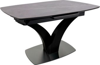 Кухонный стол Аврора Нотр Дам Moderne 140-180x850 (камень серый Greys Grey/черный матовый)