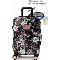 Чемодан-спиннер L'Case Paris-S 56 см (принт цветы)