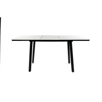 Кухонный стол ВВР Миллер (мрамор марквина белый/черный №3, Пластик 120-160/80)