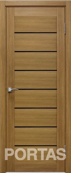 

Межкомнатная дверь Portas S21 80x200 (орех карамель, стекло lacobel черный лак)