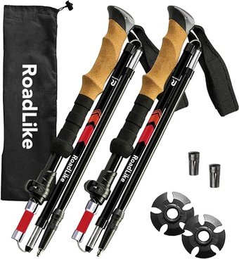 Палки для скандинавской ходьбы RoadLike Compact 368220 (красный)