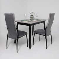 Кухонный стол Мамадома Tirk radial-110 раздвижной 110-142х70 (серый сланец/черный)